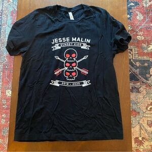 Jesse Malin Sunset Kids 2019 2020 Tour Concert Tee Merch Bella Canvas Large